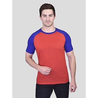                       PrintCultr Colorblock Men Round Neck Cotton Blend Red T-Shirt                                              