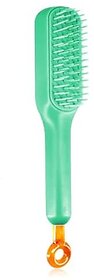 Gleva Self Cleaning Hair Brush Detangling Hairbrush Anti Static Massage Comb Retractable Rotary Lift Self-Cleaning Comb Hair Detangler One Pull Cleaning Hair Styling Tool for Men Women (Assorted)