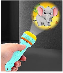Vakra Mini Slide Projector Flashlight Torch Kids Projection Light Toy Slide Flashlight Lamp Education Learning Night Light Before Going to Bed (Multicolor) (Projector Torch | Random Slides)