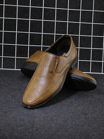 Hakkel Men's Tan Slip-On Shoes - Trendy & Comfortable Slip-On Footwear for Casual and Everyday Use
