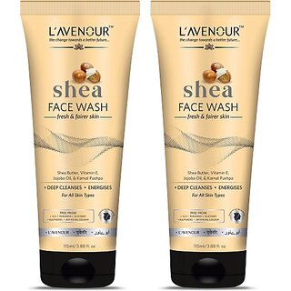                       L'avenour Shea Facewash for Deep Cleansing, Fresh, Fairer  Energize Skin, For All Skin Type, Chemical Free Unisex Shea Butter Face Wash (230 ml)                                              