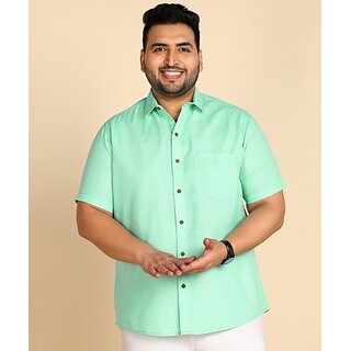                       PrintCultr PLUS Plus Size Men Regular Fit Solid Spread Collar Casual Shirt                                              