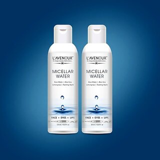                       L'avenour Micellar Water for Deep Cleansing For Face, Eyes  Lips  SLS  Paraben Free Makeup Remover (250 ml)                                              