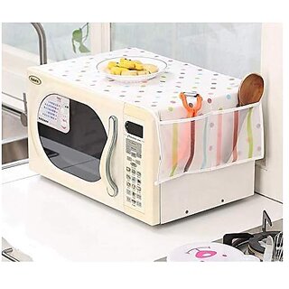                       Dustproof Microwave Oven Cover with 2 Pockets Waterproof Greaseproof Oil Proof Oven Cover 85 x 35 cm (Assorted Design)                                              