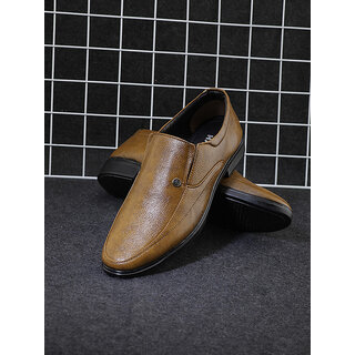                       Hakkel Men's Tan Slip-On Shoes - Trendy & Comfortable Slip-On Footwear for Casual and Everyday Use                                              