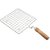 Roaster Barbecue Net Jali Griller Chapati Toast Grill with Wooden Handle Steaming Cooking and Baking Barbeque Jali for Roti Paneer (Square)