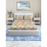 Quirky Home Coral Collection Fitted Double Bedsheet with 2 Pillow Cove..