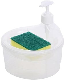 Soap Dispenser with Sponge Holder 2-in-1 Kitchen Sink Organizer for Soap and Sponge Durable Leak-Proof Design Space-Saving for Home and Restaurant Use Easy to Use  Clean