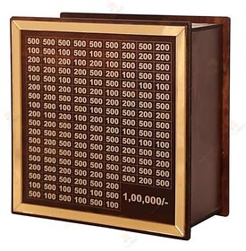 Jobber Wooden Piggy Bank for Kids Adults | Hexagon Shape Money Saving Box | 50000 Goal Tracker Smart Savings Challenge| Best Wooden Gift for Home Office & Birthday (Square)