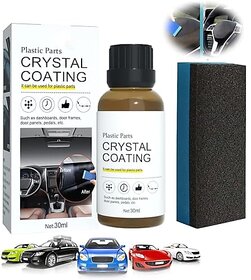 Jobber Crystal Coating for Car Bike Plastic Parts | 30ml PVC Restorer for Car Revitalizing Coating Agent | Car Maintenance Dashboard Plastic Crystal Coating Cleaner Polish Shining (Pack-1)