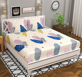Quirky Home Coral Collection Flat Double Bedsheet with 2 Pillow Covers | Wrinklefree Bedsheet | CLS-403