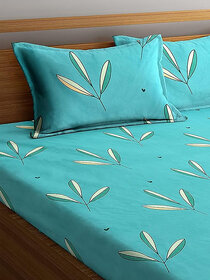 Quirky Home Premium 120 TC Cotton Blend Flat Double Bedsheets with 2 Pillow Covers | Double Bed Breathable Quirky Home | Wrinklefree, CLS-13