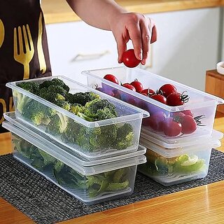                       Fridge Storage Boxes Pack Of 3 With Removable Drain Plate And Airtight Lid  Stackable Plastic Fridge Storage Containers                                              