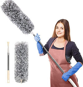 Flexible Duster For Fan Mop With Long Rod Microfiber Duster For Home Cleaning Dry Duster