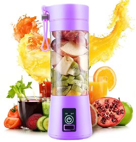 Portable Blender - USB Rechargeable Juicer, 6-Blade Mini Electric Juicer Bottle Blender Grinder Mixer, Perfect for Shakes and Smoothies, Assorted Color