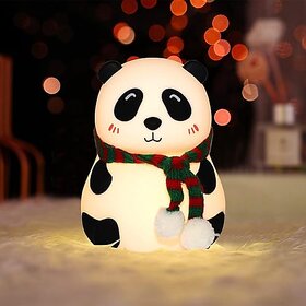 Panda Night Lamp  Cute Touch-Control Silicone Light for Kids, Multicolor Decor