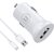 Bandridge U Series 2.4 Amp Fast Car Charger with Micro USB Cable 1M, Compatible With All Smartphones And Tablets, White