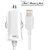 Bandridge Value Line Portable Car Charger with Attached Cable for iOS Devices, Made for iPhone, iPod, iPad | 2.4 Amp - MFI Certified (White)