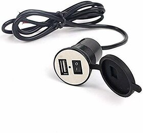 USB Mobile Charger for Bikes and Cars. (Fast Charging Output 5V-2.1A) (Waterproof Silicon Cover with on/Off Switch) 5 A Bike Mobile Charger