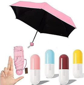 Foldable Mini Cute and Small Capsule Design Umbrella with Capsule Case Umbrella(Multicolor),