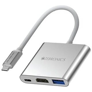 ZEBRONICS TA150 PRO 3 in 1 Type C Multiport Hub with 4K HDMI USB 3.0 Type C PD - 100 Watts Aluminium Body Compatible with MacBook | Samsung DeX | Windows Laptop. ZEBRONICS TA150 PRO 3 in 1 Type C Multiport Hub with 4K HDMI USB 3.0 Type C PD - 100 Watts Aluminium Body Compatible with MacBook | Samsung DeX | Windows Laptop.