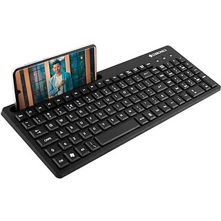 ZEBRONICS K36 Wired USB Keyboard with 106 Keys Slim Design Smartphone Holder Retractable Stand 1.2m Cable Length with xc3x82xe2x80x9aRupee Key. ZEBRONICS K36 Wired USB Keyboard with 106 Keys Slim Design Smartphone Holder Retractable Stand 1.2m Cable Length with xc3x82xe2x80x9aRupee Key.
