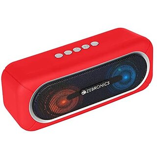 Zebronics Zeb-Delight 20 Bluetooth v5.0 Portable Speaker with 10W RMS TWS Function FM Radio Call Function Supports USB microSD 5H Backup Built-in Rechargeable Battery AUX and RGB Lights (Red) Zebronics Zeb-Delight 20 Bluetooth v5.0 Portable Speaker with 10W RMS TWS Function FM Radio Call Function Supports USB microSD 5H Backup Built-in Rechargeable Battery AUX and RGB Lights (Red)