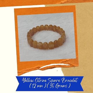                       VSP VASTU SAMADHAN - 96A YELLOW CITRINE SQUARE BRACELET - For Bring Abundance into your Life, Bring Luck, Prosperity                                              