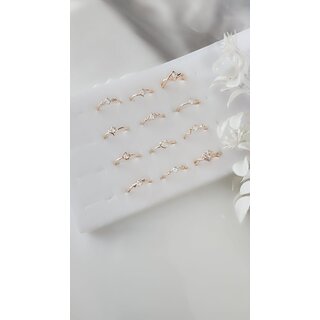Trendy Adjustable Rose gold plated Finger ring for women (Combo set of 12) Trendy Adjustable Rose gold plated Finger ring for women (Combo set of 12)