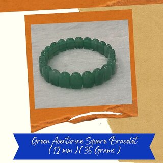                       VSP VASTU SAMADHAN - 103A GREEN AVENTURINE SQUARE BRACELET-  For Help Bring in Good Fortune, Money, Abundance ( 12 mm )                                              