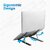 ZEBRONICS Aluminium Alloy Laptop Stand Compatible with 9-15.6 inch Laptops 7 Angles Adjustable Tabletop Anti Slip Silicon Rubber Pads Foldable Velvet Pouch Inside Zeb-NS2000 (Dark Grey).