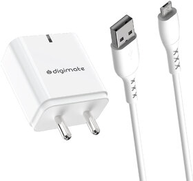 Digimate Quick Charge 15W 2.4A Single Wall Charger with Micro USB cable  (White-DG-ADP-1003)