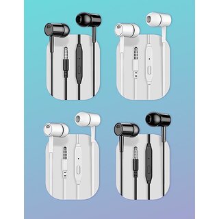 Moonwalk PACK OF 4 Champ Wired Durable Earphones with Microphone, Clear Sound (Colour As Per Availability) Moonwalk PACK OF 4 Champ Wired Durable Earphones with Microphone, Clear Sound (Colour As Per Availability)