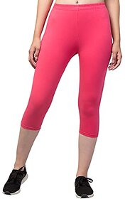 ATTIRE ZONE Women's Regular Fit Plain Capri Pants/Avobe Knee Lenth Super Cotton Capri for Sports Wear Gym Yoga