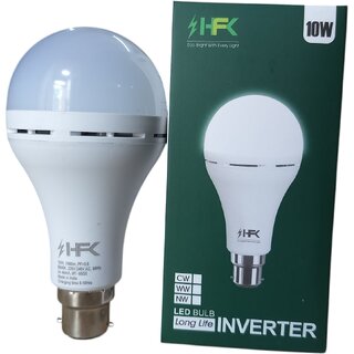                       HFK 10 Watt HQ Inverter Led Bulb ( 1 Year Warranty ) upto 4 Hrs Backup,                                              