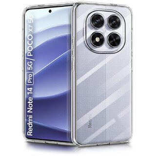                       Finaux Soft Silicon |Scratch Resistant Clear Case for Redmi Note 14 Pro 5G | POCO X7 5G - Transparent                                              