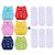 (Pack of 6) Baby Cloth Diapers + Inserts/Washable and Reusable/ 100 adjustable Nappy for 0-3 years/Baby cloth diaper pants and white inserts (Multicolor, One Size, 6, count)