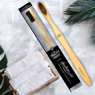 L'avenour S-Curve Bamboo Toothbrush with BPA Free Charcoal Activated Ultra Soft Bristles For Men Women (Pack of 1)