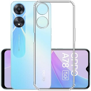                       Finaux Soft Silicon |Scratch Resistant Clear Case for Oppo A58 5G|Oppo A78 5G - Transparent                                              