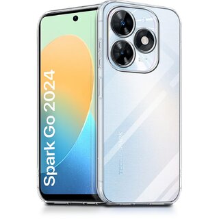                       Finaux Soft Silicon |Scratch Resistant Clear Case for Tecno Spark Go 2024 - Transparent                                              