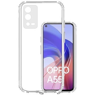                      Finaux Soft Silicon |Scratch Resistant Clear Case for Oppo A55 4G - Transparent                                              