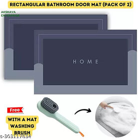 Rubber Bathroom Mat(Multicolor, Medium, Pack of 2)
