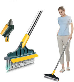 Bathroom cleaner brush Floor Cleaning Brush Scrubber Cleaner Tiles Cleaner Brush Microfibre Wet and Dry Brush(Multicolor)