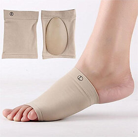 Support Flat Feet Pain Relief Plantar Fasciitis Foot Shoe Gel Insoles Socks (1 Pair) Insole(Beige)
