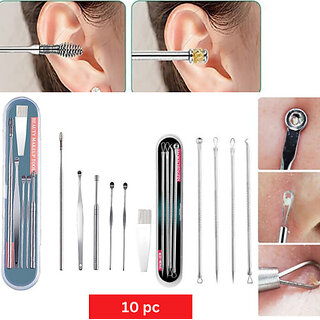                       Ear Cleaner Kit Wax Remover 6pc With Pimple Clear Tool 4pc {Set of 10}                                              