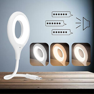 Intelligent Voice Control USB Lamp with 3 Color LED Light | Brightness Control Study Lamp(30 cm, White) Intelligent Voice Control USB Lamp with 3 Color LED Light | Brightness Control Study Lamp(30 cm, White)