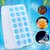 Pop up ice tray pack of 2 blue/green, 21 grid, silicon bottom, bpa free, reusable, plastic cover, easy removal pop up