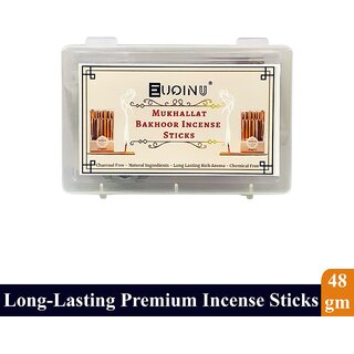 EUQINU Mukhallat Bakhoor Incense Sticks For Rich, Soothing Scent, Calm, Relaxing Atmosphere - (Pack Of 1) 48g EUQINU Mukhallat Bakhoor Incense Sticks For Rich, Soothing Scent, Calm, Relaxing Atmosphere - (Pack Of 1) 48g
