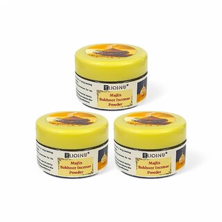                       EUQINU Majlis Bakhoor Incense Powder For Rich, Soothing Scent, Calm, Relaxing Atmosphere - (Pack Of 3) 25g                                              