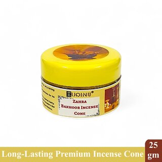 EUQINU Zahra Bakhoor Incense Cone For Rich, Soothing Scent, Calm, Relaxing Atmosphere - (Pack Of 1) 25g EUQINU Zahra Bakhoor Incense Cone For Rich, Soothing Scent, Calm, Relaxing Atmosphere - (Pack Of 1) 25g